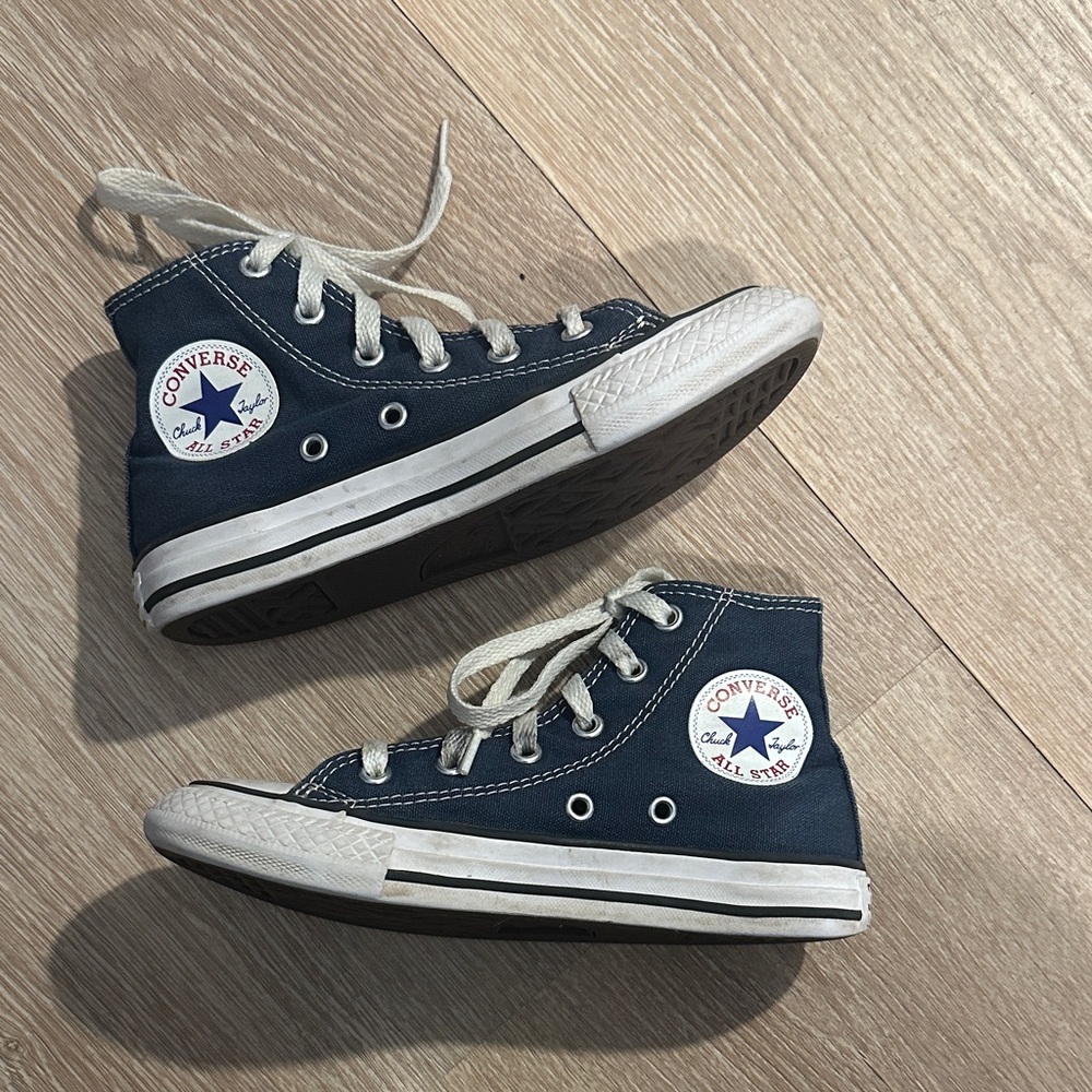 Converse Kids High-Top Sneakers - Dark Blue and White - Picture 3 of 6